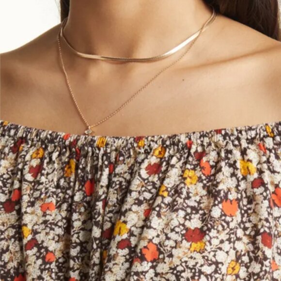 TREASURE & BOND Off Shoulder Top Brown Cally Floral Medium NWT - Picture 10 of 10